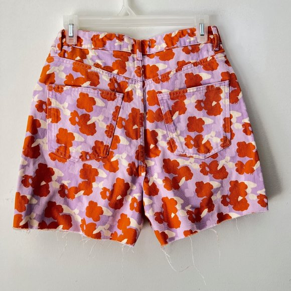 NEW! ZARA Signature Denim The 90's Short in Poppy Flower print ,Size 4 (EU 36) - Picture 8 of 16